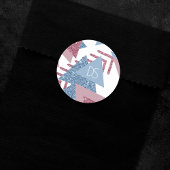 80年代の月光抽象 | ダスティピンクとブルーのカスタム ラウンドシール