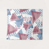 80年代の月光抽象 | ダスティーなマウベピンクとブルー タペストリー (正面(横))