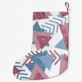 80年代の月抽象芸術 |ほこりっぽいメイブピンクとブルー スモールクリスマスストッキング (裏面)
