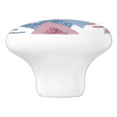 80年代の月抽象芸術 |ほこりっぽいメイブピンクとブルー セラミックノブ (側面)