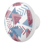 80年代の月抽象芸術 |ほこりっぽいメイブピンクとブルー セラミックノブ (右)