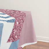 80年代の月抽象芸術 |ほこりっぽいメイブピンクとブルー テーブルクロス (インサイチュ)