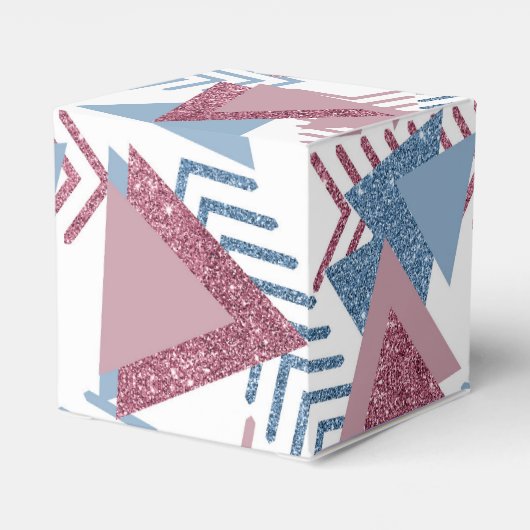 80年代の月抽象芸術 |ほこりっぽいメイブピンクとブルー フェイバーボックス (裏面サイド)