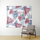 80年代の月面抽象 | ダスティーなマウベとブルー タペストリー (インサイチュ(横))