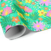 80年代の熱帯植物性フローラ包装紙 ラッピングペーパー (ロールコーナー)