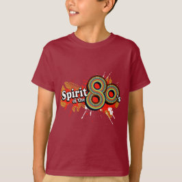 80年代の男の子の多色刷りのロゴtの黒の精神 tシャツ