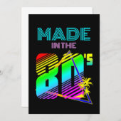 80年代の自然で作られカラフルる 招待状 (正面/裏面)