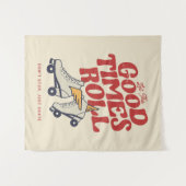 80年代の良い時転が間のレトロを滑らせる タペストリー (正面(横))