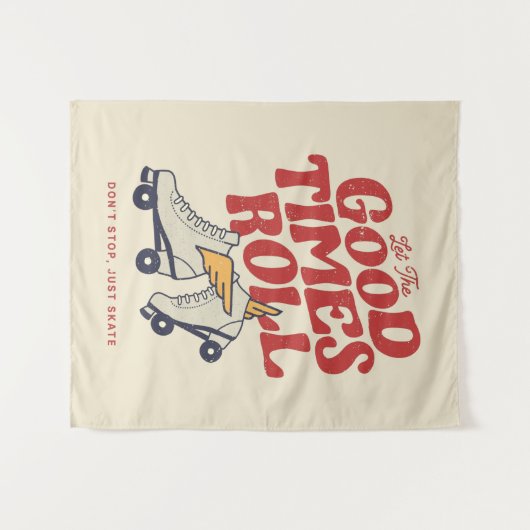 80年代の良い時転が間のレトロを滑らせる タペストリー (正面(横))