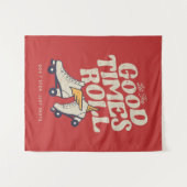 80年代の良い時転が間のレトロを滑らせる タペストリー (正面(横))