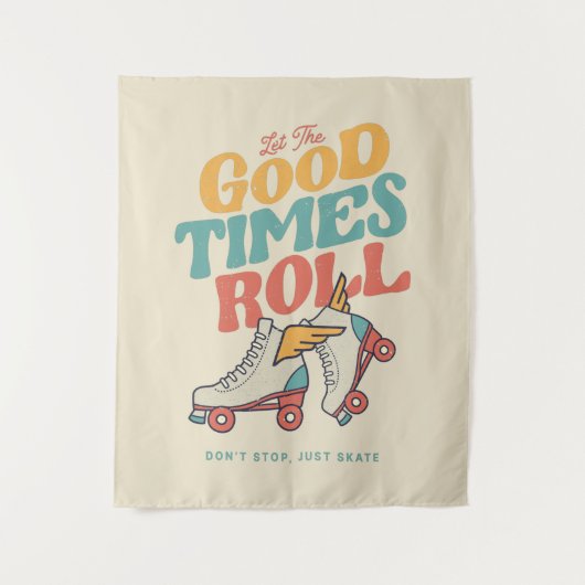 80年代の良い時転が間のレトロを滑らせる タペストリー (正面)