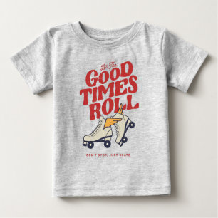 80年代の良い時転が間のレトロを滑らせる ベビーTシャツ