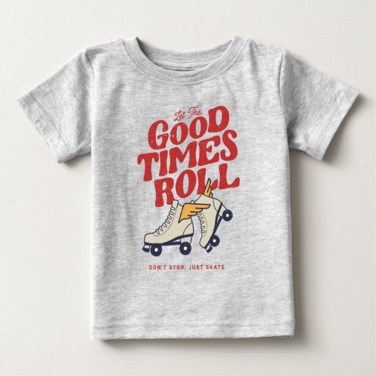 80年代の良い時転が間のレトロを滑らせる ベビーTシャツ (正面)