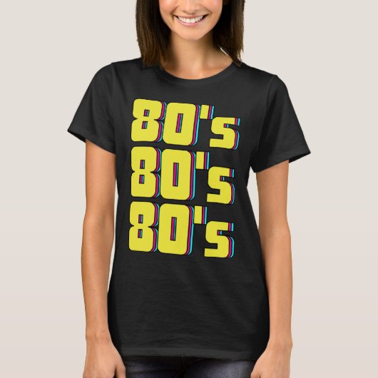 80年代の衣装テーマパーティー80年代のレトロ Tシャツ (正面)