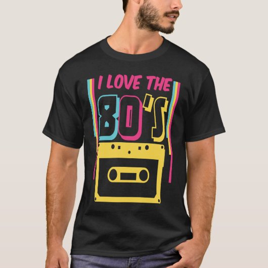 80年代の衣装80年代のレトロOldschool Tシャツ (正面)
