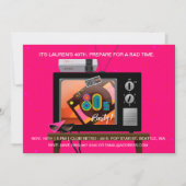 80年代の誕生会のレトロの賭博のアーケードの招待状 招待状 (正面)