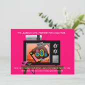 80年代の誕生会のレトロの賭博のアーケードの招待状 招待状 (スタンド正面)