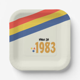 80年代の誕生日パーティー、1983年製 レトロ ペーパープレート