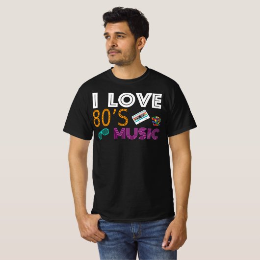 80年代の音楽が大好き – 80年代のコスチューム、ドレファンシース Tシャツ (正面フル)