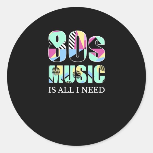 80年代の音楽が必要なのは80年代のレトロ ラウンドシール (正面)