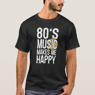 80年代の音楽でハッピーな音楽レトロミュージシャン Tシャツ
