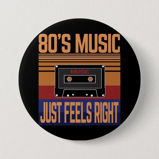 80年代の音楽は最高 缶バッジ (正面)