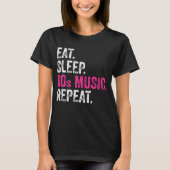 80年代の音楽を聴いて寝て繰り返すTシャツ Tシャツ (正面)