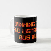 80年代の音楽を聴きながらコーヒーを飲む コーヒーマグカップ (正面左)