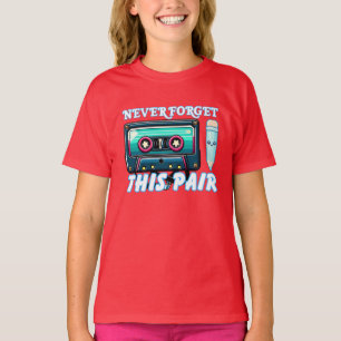 80年代の音楽カセットTシャツ   90sミュージックプレーヤー Tシャツ