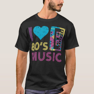 80年代の音楽 私は80年代の音楽が大好き オーディオカセット vi tシャツ
