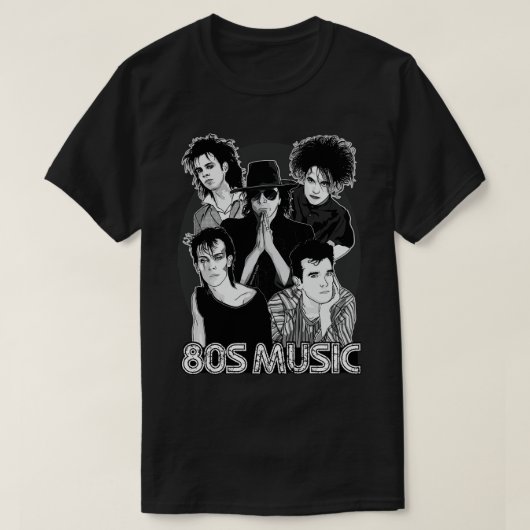 80年代の音楽 Tシャツ (デザイン正面)