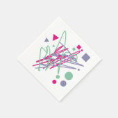 80年代の80年代のヴィンテージカラーはメドレアートガールを飛ばす スタンダードカクテルナプキン (角)