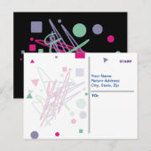 80年代の80年代のヴィンテージカラーはメドレアートガールを飛ばす ポストカード (正面/裏面)