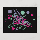 80年代の80年代のヴィンテージカラーはメドレアートガールを飛ばす ポストカード (裏面)