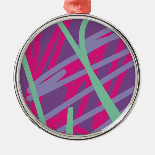 80年代の80年代のヴィンテージカラーはメドレアートガールを飛ばす メタルオーナメント (正面)