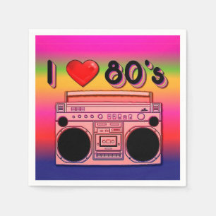 80年代のBoomboxのパーティーのナプキン スタンダードカクテルナプキン