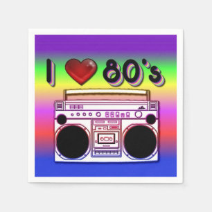 80年代のBoomboxのパーティーのナプキン スタンダードカクテルナプキン