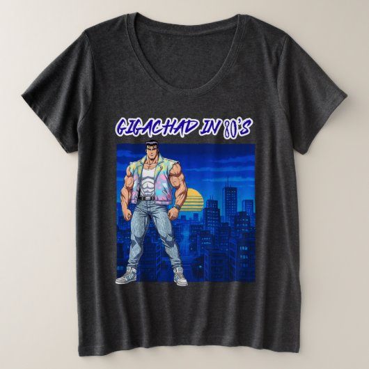 80年代のGIGACHAD プラスサイズTシャツ (デザイン正面)