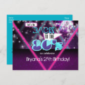 80年代のGLAMダンスパーティー招待状はがき インビテーションポストカード (正面/裏面)