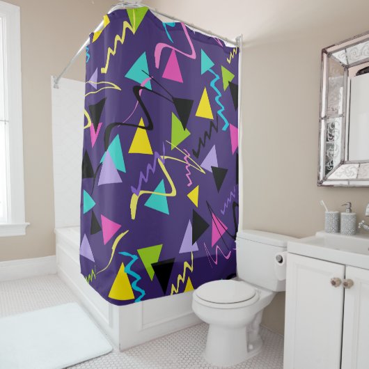 80年代のGroovy Neon Vibes #1 #decor #art シャワーカーテン (インサイチュ)