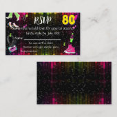 80年代のRSVP、80年代に戻る、あらゆる年齢 名刺 (正面/裏面)