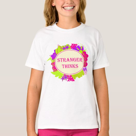 80年代のTV番組風の不思議な人物の引用 Tシャツ (正面)
