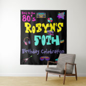 80年代または90年代をテーマにした誕生日パーティーの招待状 タペストリー (インサイチュ)