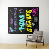 80年代または90年代をテーマにした誕生日パーティーの招待状 タペストリー (インサイチュ(横))