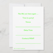 80年代をテーマにしたパーティーの招待状 80年代パーティーボウリング 招待状 (裏面)