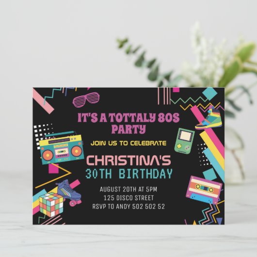 80年代をテーマにしたレトロなディスコパーティーが大好き 招待状 (スタンド正面)