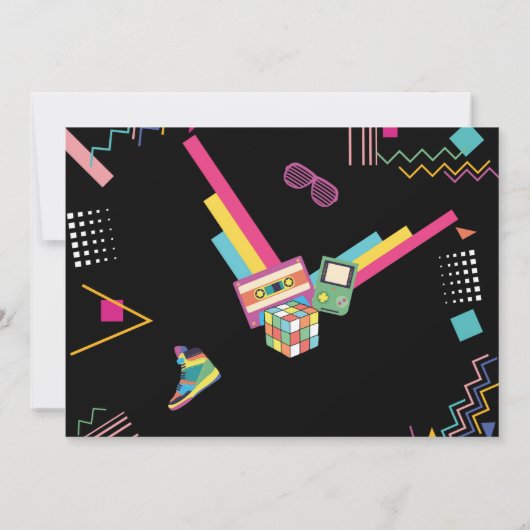 80年代をテーマにしたレトロなディスコパーティーが大好き 招待状 (裏面)