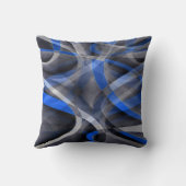 80年代をテーマカッコいいにした青い曲線パターン クッション (裏面)