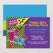 80年代を完全再現したバースデーパーティーの招待状 招待状 (正面/裏面)