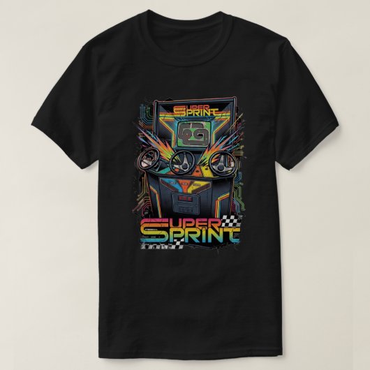 80年代アーケード スーパースプリント Tシャツ (デザイン正面)